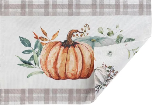 Vista 2 de Avanti Linens - Manteles individuales, decoración del hogar inspirada en otoño, juego de 4 (colección Grateful Patch)