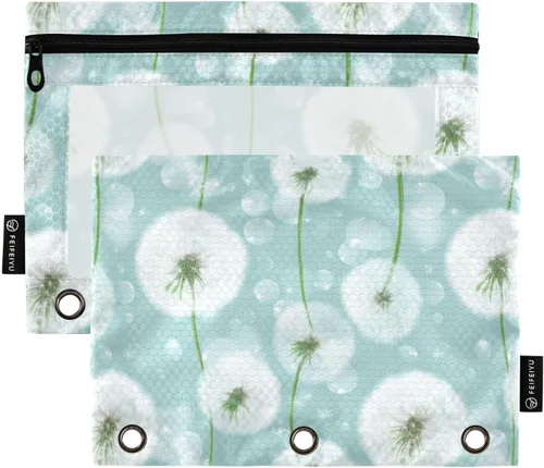 Vista 15 de SHJI Bolsas para carpetas, estuche para lápices Star Galaxy para carpetas de 3 anillas, paquete de 2 bolsas transparentes con cremallera