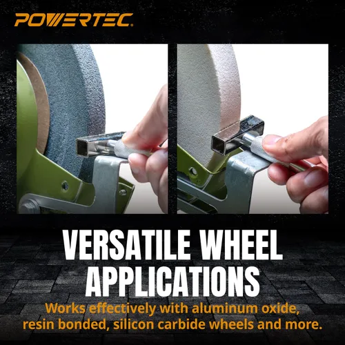 Vista 5 de POWERTEC Aparador de ruedas de diamante para turar y desbarbar, molinillo de banco, uso en muelas abrasivas de óxido de aluminio y muela de carburo