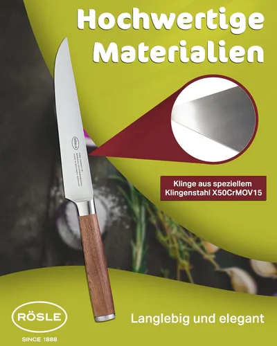 Vista 4 de Rösle Colección de cuchillos Masterclass, cuchillo de trinchar, hoja de 7 pulgadas