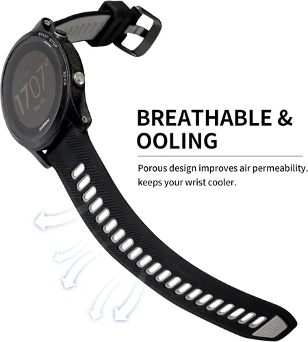Vista 3 de Compatible con las correas de reloj Garmin Forerunner 965, correa deportiva de silicona suave de repuesto para Garmin Forerunner 965 Band