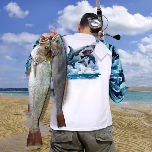 Vista 40 de Palmyth - Camiseta de pesca para hombre, con manga larga, protección solar ultravioleta FPU 50+, con bolsillo