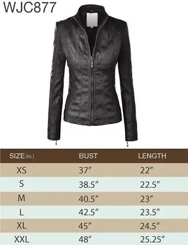 Vista 7 de Lock and Love Chaqueta extraíble de piel sintética con capucha para mujer