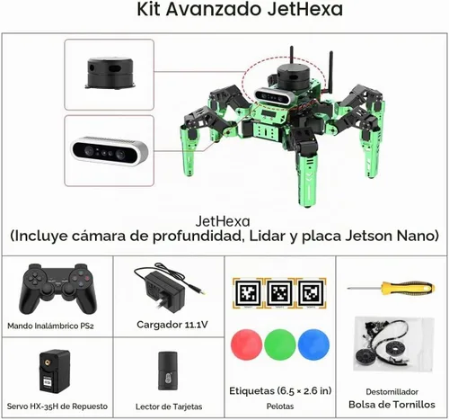 Vista 5 de Hiwonder JetHexa - Kit de robot hexápodo para cámara de profundidad Jetson Nano 3D, G4 Lidar y Lidar Mapping Navigation ROS AI Robot Kit