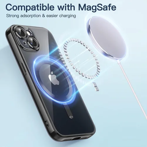 Vista 5 de JETech Funda transparente suave para iPhone 13 de 6.1 pulgadas, protección completa para lente de cámara, compatible con carga inalámbrica MagSafe