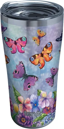 Vista 10 de Tervis Traveler Traveler Butterfly Garden - Vaso aislado de triple pared para viaje mantiene las bebidas frías y calientes, 20 onzas, acero