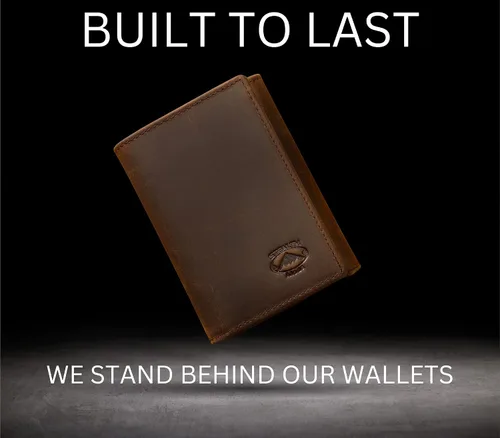 Vista 6 de Stealth Mode Trifold portafolios de piel RFID bloqueo bolso para hombres