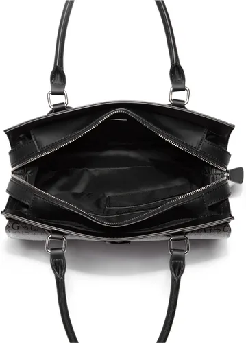 Vista 3 de GUESS Bolso con logotipo de fábrica Abra, Mármol NegroBlanco