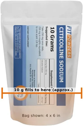 Vista 2 de Citicolina en polvo, colina CDP pura con cucharada (0.35 oz)