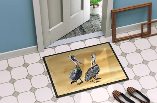 Vista 2 de Caroline's Treasures 8408-MAT Pelican - Felpudo de 18 x 27 pulgadas, para interiores y exteriores, para entrada, antideslizante, lavable, de pelo
