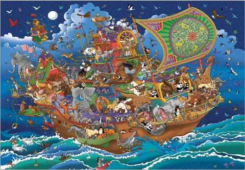 Vista 5 de Anatolian Puzzle - Mapa del mundo de dibujos animados, rompecabezas de 260 piezas, #3338
