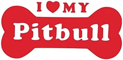 Vista 4 de Calcomanía con texto en inglés "I Love My Pitbull Dog" para SUV, coche, camión, ventanilla (negro)