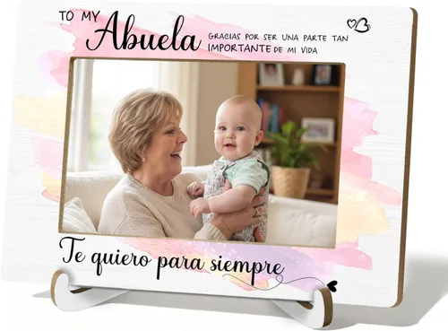 Vista 24 de Abuela - Marco de fotos de 4 x 6 pulgadas, regalo de abuela española para cumpleaños, Navidad, marco de fotos de Abuela Te Quiero para Siempre de 4