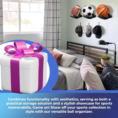 Vista 7 de Juego de soportes de pelota de baloncesto de mano, soportes de pared para escultura de mano izquierda y derecha para baloncesto, voleibol y fútbol