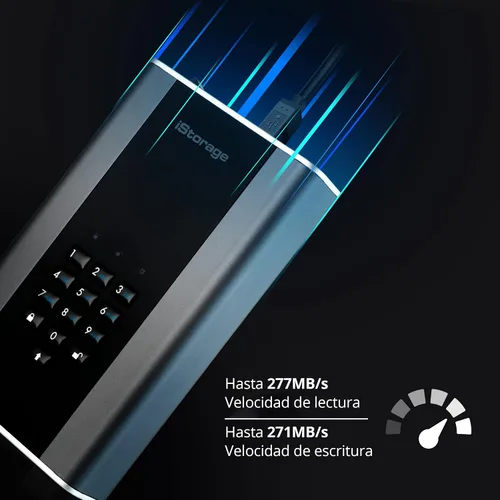 Vista 4 de iStorage diskAshur DT2 256-bit 10TB Certificado FIPS Nivel 3 Disco duro de escritorio cifrado seguro Protección con contraseña