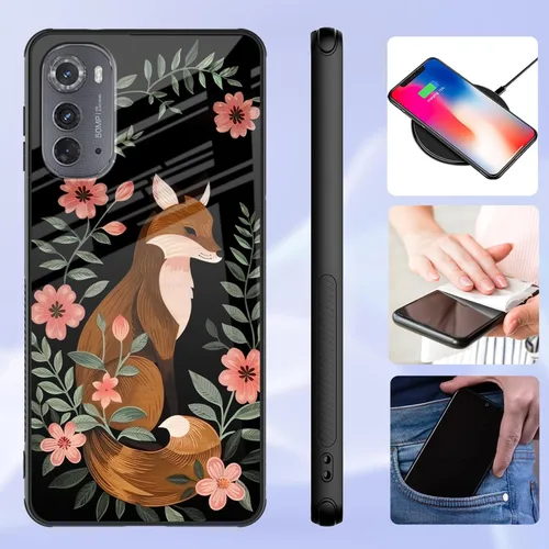 Vista 214 de Funda para Motorola Moto Edge 2022, cubierta trasera de vidrio templado con protector de pantalla, funda protectora a prueba de golpes para Motorola