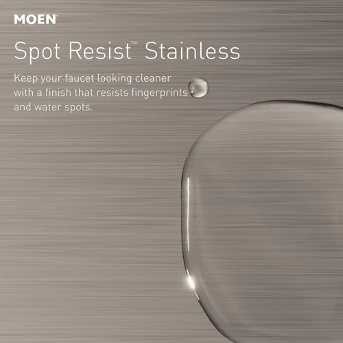 Vista 4 de Moen Sombra Spot Resist 87701SRS - Grifo de cocina con rociador extraíble de una sola manija de acero inoxidable con dispensador de jabón y limpieza