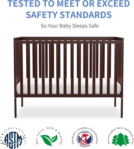 Vista 5 de 5-in-1 Convertible Baby Crib, Toddler, Daybed & Full-Size Bed Espresso