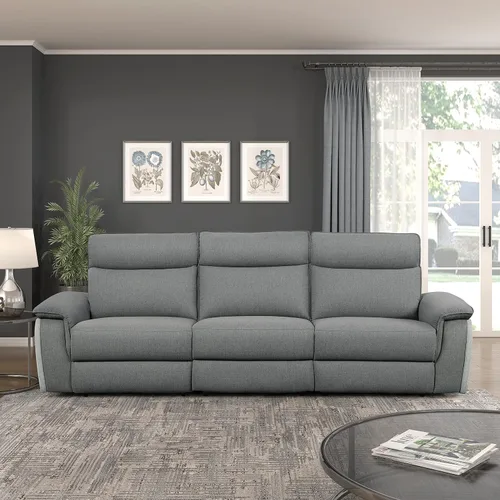 Vista 19 de Lexicon Raelynn Power - Sofá reclinable doble, color marrón oscuro