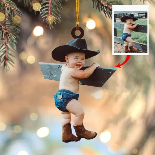 Vista 7 de Adorno personalizado para tu foto, adorno de mica con foto personalizada, adorno de Navidad familiar, adorno de Navidad familiar personalizado