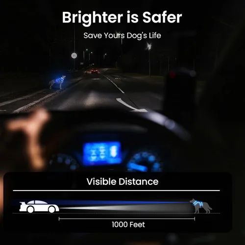 Vista 5 de MASBRILL Arnés con luz para perro, arnés iluminado para perro, recargable, sin tirones, arnés ajustable con luz LED para perros pequeños, medianos