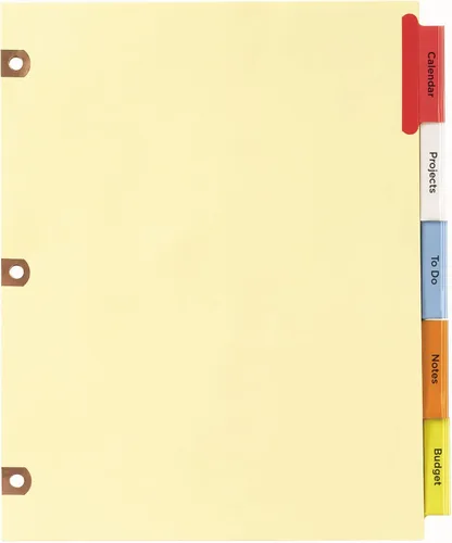 Vista 7 de Avery Separadores insertables Big Tab, papel pulido, 5 pestañas multicolor, 1 juego (23280)
