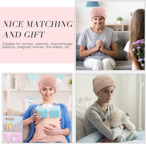 Vista 7 de Gorro holgado para mujer, 5 piezas, turbante, elástico, para el cáncer, gorros, bufanda para dormir