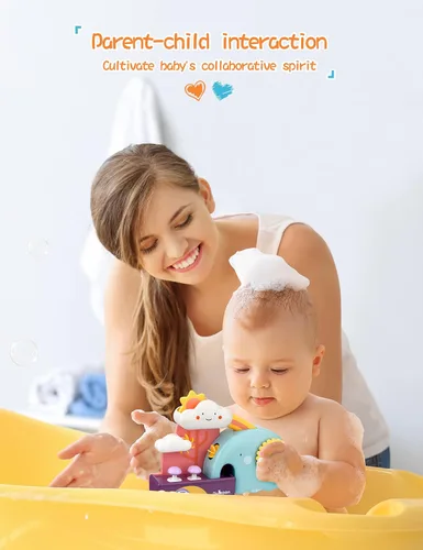 Vista 5 de TI-TOO Juguetes de baño para bebé, divertido juguete educativo de física simple para bañera de agua, juguetes divertidos para chapotear para niños