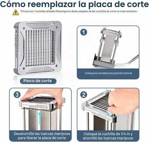 Vista 4 de Sopito - Cortador de papas fritas de repuesto para V6, 1/4 pulgadas