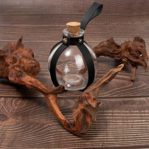 Vista 5 de SUMGOGO Botella mágica oscura de poción de corcho para Halloween, cosplay, feria Ren, accesorios de bruja, accesorios de disfraz, vaso redondo