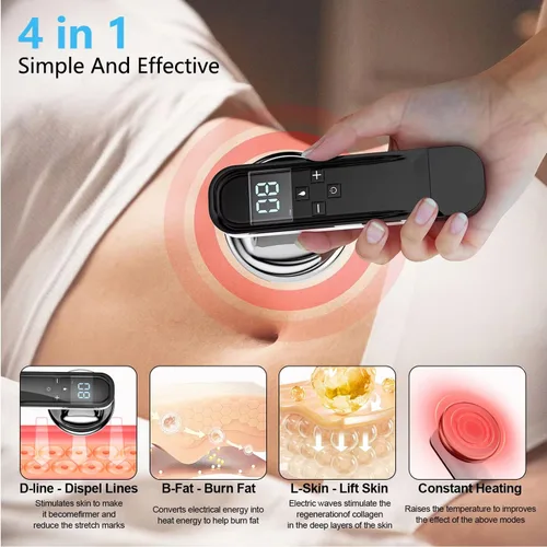 Vista 2 de Masajeador eléctrico para celulitis, masajeador corporal inalámbrico con múltiples modos, adecuado para abdomen, cintura, brazos, piernas y glúteos