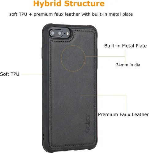 Vista 2 de MAG Series - Funda para iPhone 8 Plus/7 Plus/6 Plus, placa de metal integrada para montaje magnético, funciona con cargadores certificados Qi