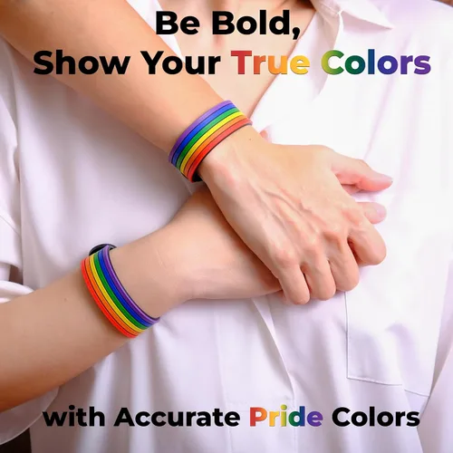 Vista 3 de Pulsera de orgullo arco iris para hombres y mujeres Bi Pride Bisexual Pulsera Lgbt regalos