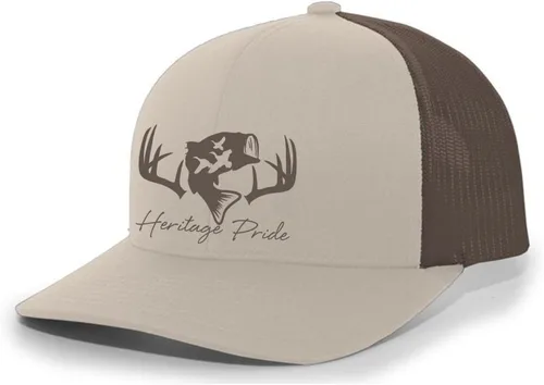 Vista 28 de Heritage Pride Sombrero de camionero de malla bordada para hombre de caza de pato de pesca de ciervos