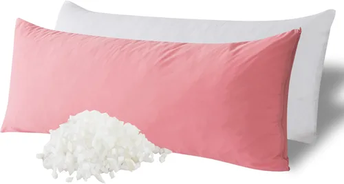 Vista 26 de WhatsBedding Almohada corporal de espuma viscoelástica con funda de algodón transpirable con cremallera, almohada de cuerpo completo para adultos