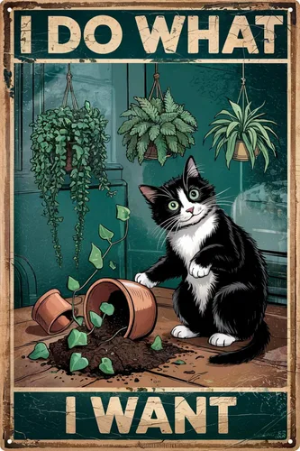 Vista 8 de Cartel divertido de gato negro en metal para decoración de baño, letreros de lata para baño, letreros de pared, decoración divertida para inodoro