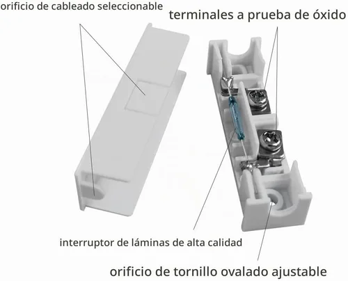 Vista 6 de Paquete de 5 interruptores magnéticos NC Sensor de puerta de contactos para sistema de seguridad de alarma para el hogar