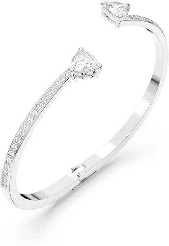Vista 4 de Swarovski - Colección de pulseras de corazón Soul, acabado de rodio, cristales transparentes