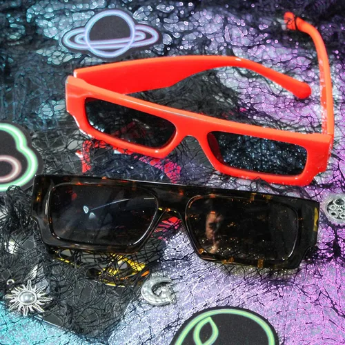 Vista 7 de Hanj Lentes de sol rectangulares, lentes de sol de los años 90, pequeños, vintage, estrechos, cuadrados, para hombres y mujeres, lentes de sol