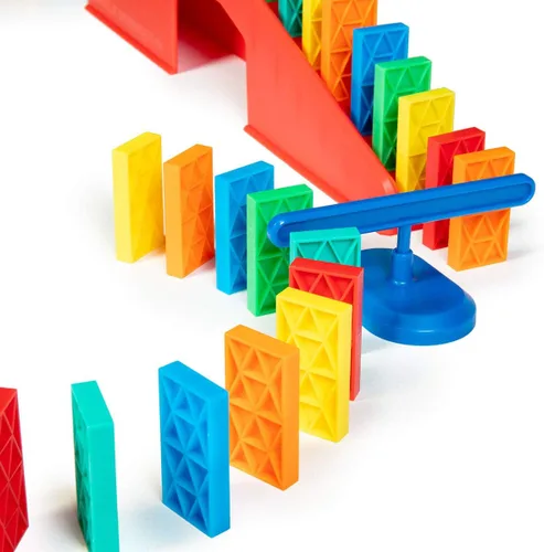Vista 8 de Bulk Dominoes Kit de dominó cinético Juego de dominó, juguetes pequeños STEM STEAM, juegos familiares para niños, juguetes y juegos para niños