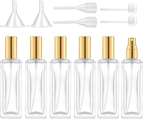 Vista 7 de Botella atomizadora de vidrio de 1.0 fl oz, botellas de perfume de 1 oz vacías, atomizador de vidrio, botella atomizador de viaje pequeña recargable