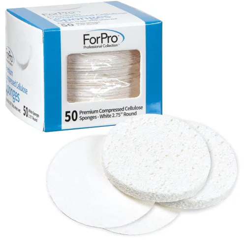 Vista 5 de ForPro Professional Collection Esponjas faciales comprimidas de alta calidad, 50 esponjas de celulosa para limpieza facial, exfoliación y Natural