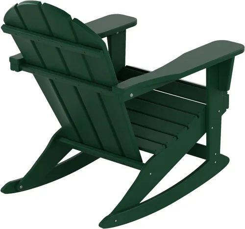 Vista 38 de WestinTrends Silla mecedora Malibu de poliéster para exterior/patio Adirondack, Negra