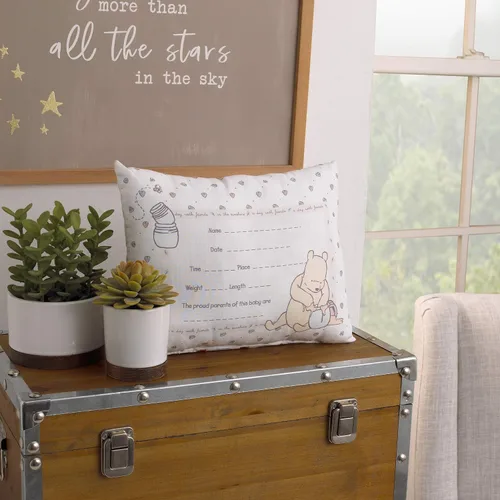 Vista 4 de Disney Winnie The Pooh - Almohada decorativa de recuerdo, almohada personalizada, marfil, azul, amarillo (6404709P)