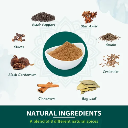Vista 4 de Soeos Garam Masala, 3.2 oz (90 g), especias en polvo Garam Masala, todo natural, vegano, sin colores, Kosher, mezcla india de 8 especias, condimento
