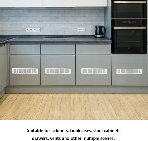 Vista 7 de 2 PCS Rejilla de Ventilación, TTZEZE Rejilla de Ventilación de Aleación de Aluminio Resistente Rectangular de Metal con Listones Cubierta