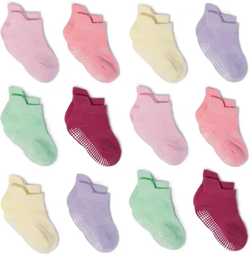 Vista 25 de Calcetines tobilleros antideslizantes Zaples para bebés con suelas antideslizantes para bebés, niños pequeños, niños y niñas