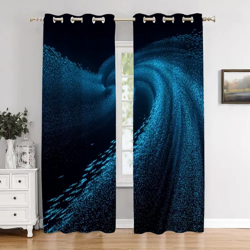 Vista 40 de Cortinas opacas de poliéster multicapa para ventanas de padre e hijo, 2 unidades, 26 x 24 pulgadas