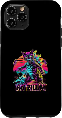 Vista 10 de iPhone 15 Streetwear Synthwave 80s 90s Catzilla Cat Japanese teen Case