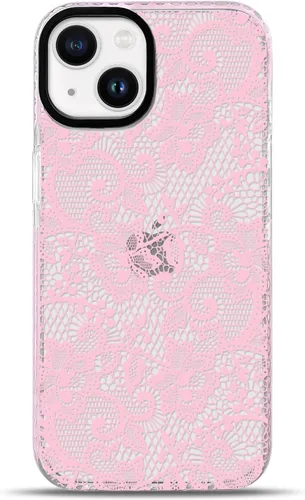 Vista 44 de NITITOP Funda para iPhone 13 Pro con flores de encaje transparente - Negro